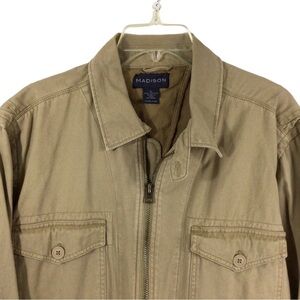 Madison Men’s Full Zip Canvas Utility Jacket Sz Large